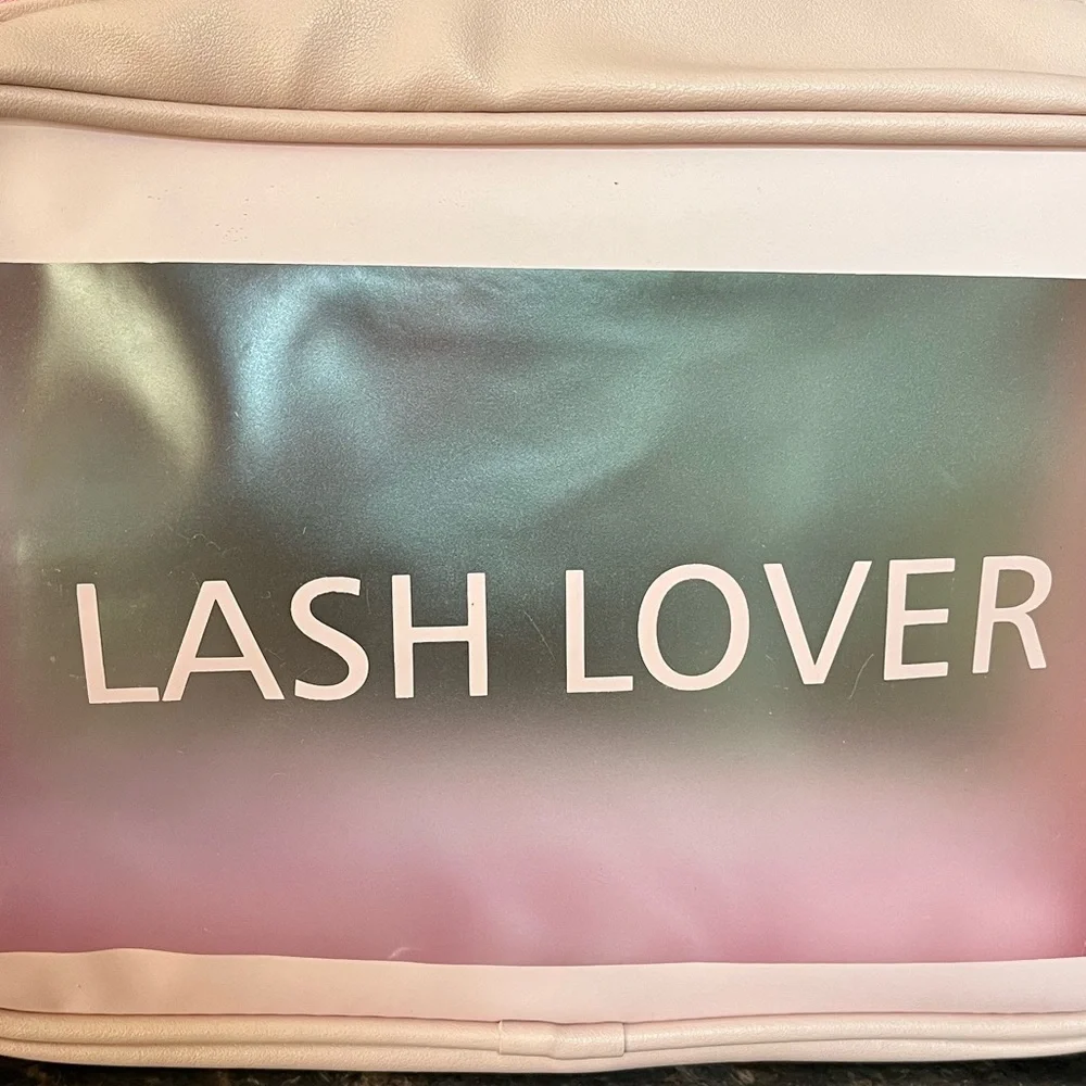 Lash Lover Clear And Pink Travel/Makeup Bag